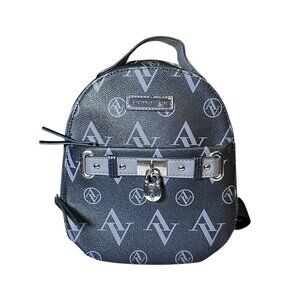 Adrienne Vittadini SMALL Faux Leather Backpack Mini Black